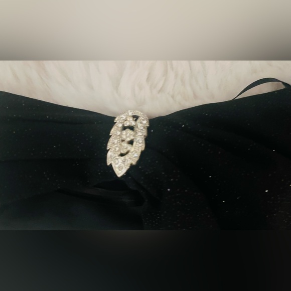 Beautiful 😍R&M Richards Empire Waist Black Sleeveless Sparkle Maxi Dress size 8 - Picture 10 of 15